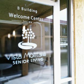 Entrance to the Vista Montana Senior Living Welcome Center.