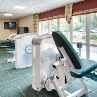 A well-equipped gym featuring fitness machines designed for various workout routines.