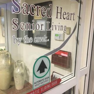 Entrance to Sacred Heart Senior Living facility.