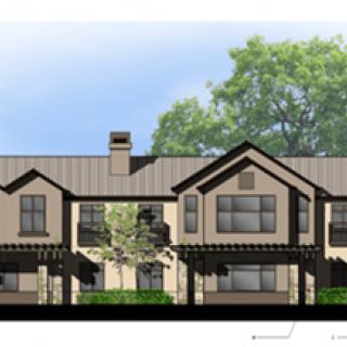 An architectural rendering of a residential building with a modern design.