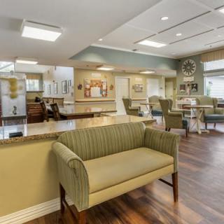 A modern and welcoming lobby with comfortable seating.