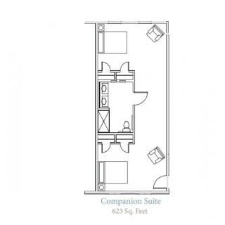 Companion Suite Floor Plan - 415 Sq. Feet