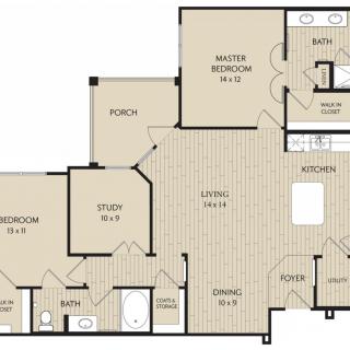 A detailed floor plan of a residential home, showing room layouts and dimensions.