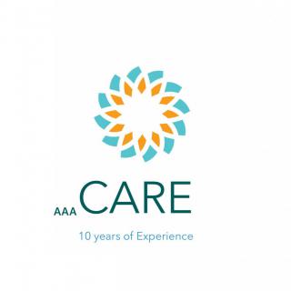Logo of AAA CARE celebrating 10 years of experience.