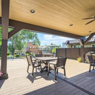 A bright and inviting outdoor patio area, perfect for gatherings and relaxation.