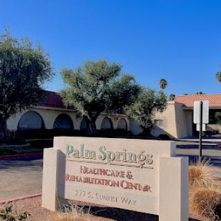 Entrance to Palm Springs Healthcare and Rehabilitation Center.