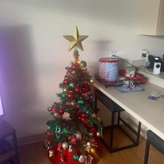 A beautifully decorated Christmas tree ready for the holiday season.