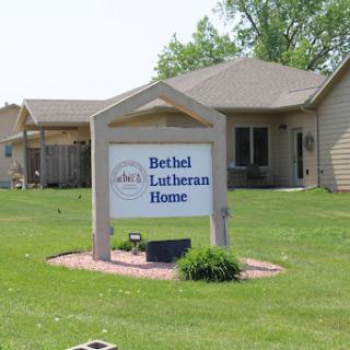 Bethel Lutheran Home sign in front of a residential building.