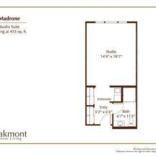 A floor plan of a studio suite measuring approximately 400 sq. ft.