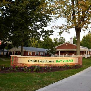 A welcoming view of O'Neill Healthcare located in Bay Village, featuring well-maintained grounds and a prominent sign.