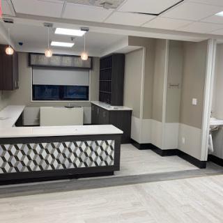 A modern kitchen interior showcasing a sleek design and contemporary finishes.