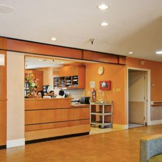 Reception area in a healthcare facility.