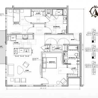 Detailed architectural floor plan of a residential space.