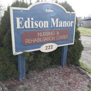 Sign for Edison Manor Nursing and Rehabilitation Center.