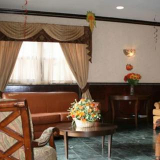 A traditional-style living room with elegant furniture and decorative elements.