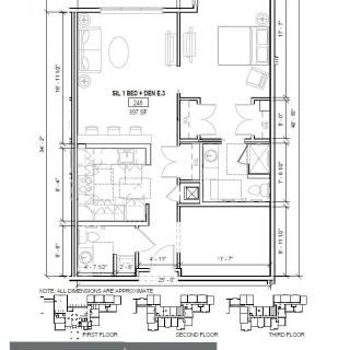 Architectural floor plan showcasing the layout of a residential apartment.