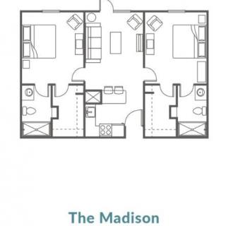 Floor plan layout of The Madison apartment.