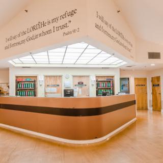 A welcoming reception area with a bright and modern design.