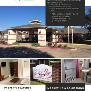 Image showcasing a retirement home facility with various property features and marketing information.