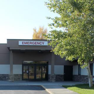 The entrance to an emergency medical facility.