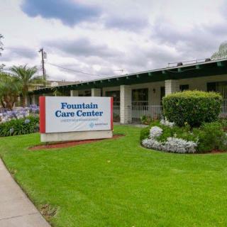 A care center with a well-maintained outdoor area and clear signage.