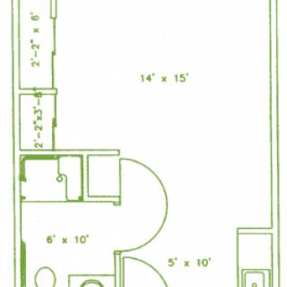 A floor plan showing the layout and dimensions of a residential space.