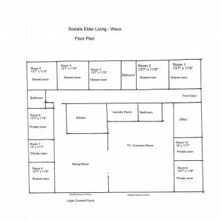 A detailed floor plan of a building named 'Green Side Living - West', showing various labeled rooms and their positions.