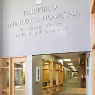The welcoming entrance of Fairfield Memorial Hospital, emphasizing its commitment to health and care.