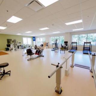 A spacious gym interior with various exercise equipment and treadmills.