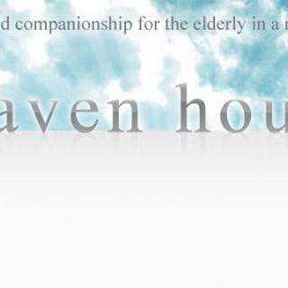 A serene sky-themed banner promoting companionship for the elderly.