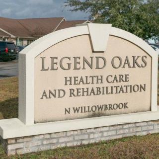 Sign for Legend Oaks Health Care and Rehabilitation on N Willowbrook.