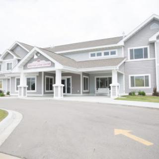 A modern residential building with a welcoming entrance.