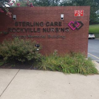 Entrance sign for a nursing care facility.