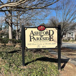 The entrance sign for Ashford Parkside, indicating a welcoming residential community.