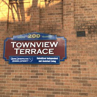 A sign for Townview Terrace, indicating a residential location.