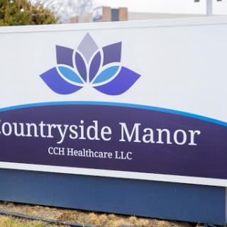A sign for Countryside Manor, a healthcare facility operated by CCM Healthcare LLC.