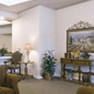 A cozy living room with elegant furniture and decorative elements.
