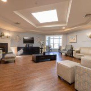 A modern living room with comfortable seating and contemporary decor.