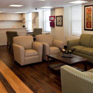 A cozy living room with comfortable seating and stylish decor.