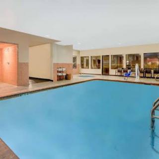 An inviting indoor swimming pool at a hotel.
