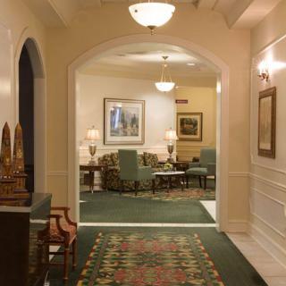 A well-appointed lobby area featuring elegant furniture and classic decor.