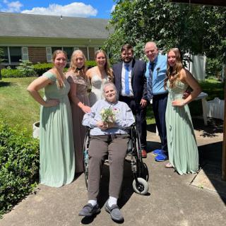 A joyful family gathering to celebrate a special occasion.