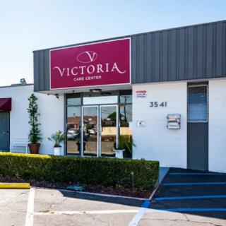 An exterior view of the Victoria Care Center featuring its entrance and signage.