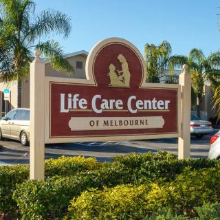 Sign for Life Care Center of Melbourne in an outdoor setting.