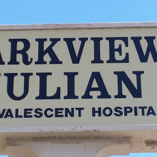 A sign indicating the Parkview Julian Convalescent Hospital.