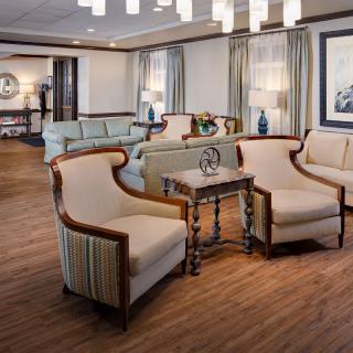 Elegant lounge area with comfortable seating and stylish decor.