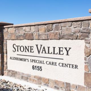 Sign for Stone Valley Alzheimer's Special Care Center.