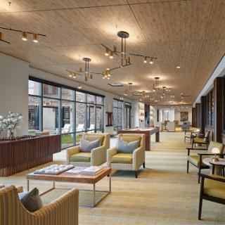 A spacious and modern lounge area designed for comfort and relaxation.