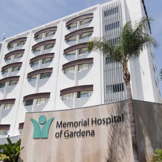 The exterior view of Memorial Hospital of Gardena featuring its modern architectural design.