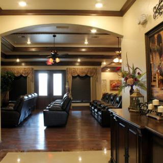 A welcoming lobby featuring comfortable seating and elegant decor.